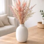 Dried flower bouquet with pampas grass - pink-white tones & oats, boho decoration