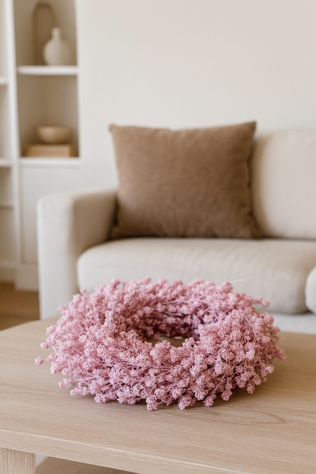 Leinenkraut Kranz, getrocknet -Trockenblumenkranz - 2 Farben zur Auswahl - Ø 25cm