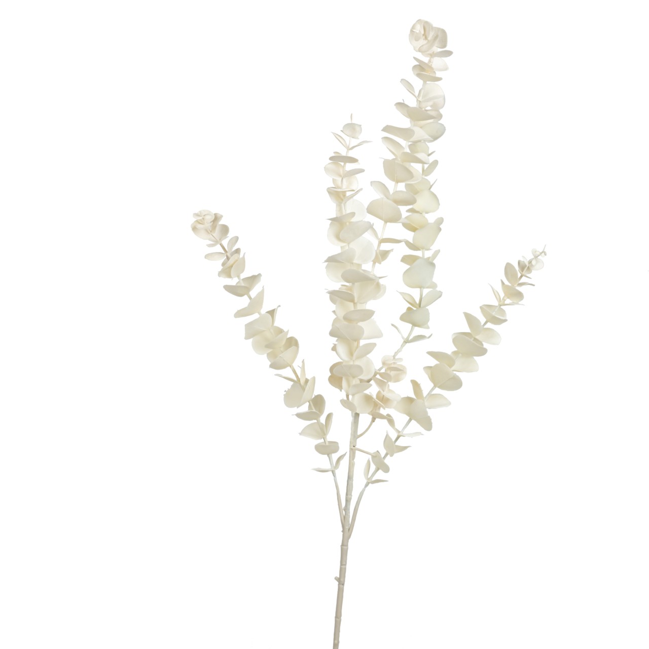 Eukalyptuszweig Künstlicher Eukalyptuszweig Creme 88 cm – Dekozweig Kunstpflanze für Vase & Wohndeko – Bild 1