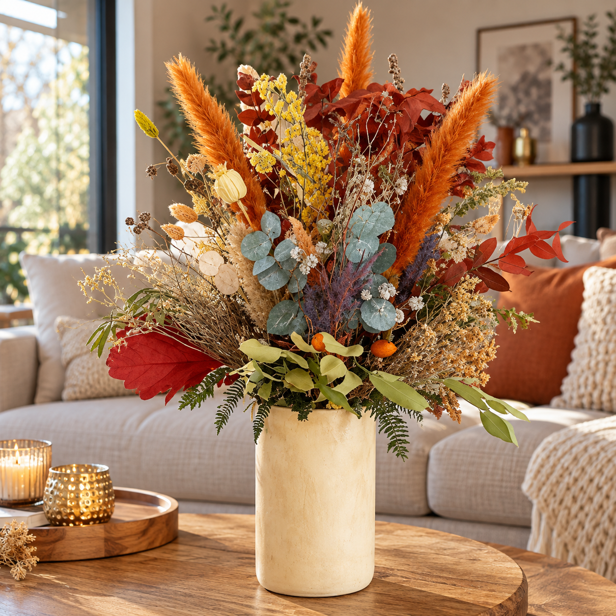 ba5f37c5-9809-4b82-a841-3bb02dc70a83 XL dried flower bouquet " Waldglück " colorful dried bouquet hand-tied - Image 1