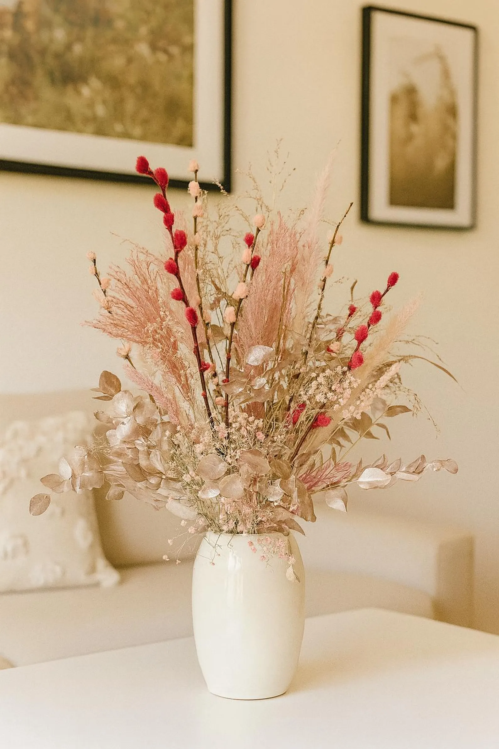 bouquet of dried flowers-pink dreamer, bouquet of dried flowers, hand-tied
