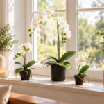 Künstliche weiße Phalaenopsis Orchidee in drei Größen 20 30 und 60 cm zur Auswahl