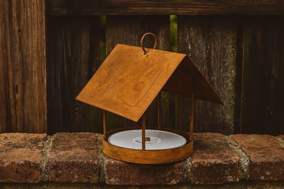 Vogelhaus Rost - Lichterhaus zum hängen - Kerzenhaus - inkl. eine Flammschalen-Kerze