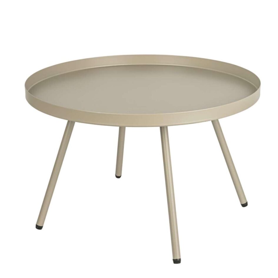 Moderner Beistelltisch - Metall Deko-Tisch rund in Taupe, Ø50xh32 cm, 4 Beine - Stilvolle Ergänzung für Ihr Zuhause