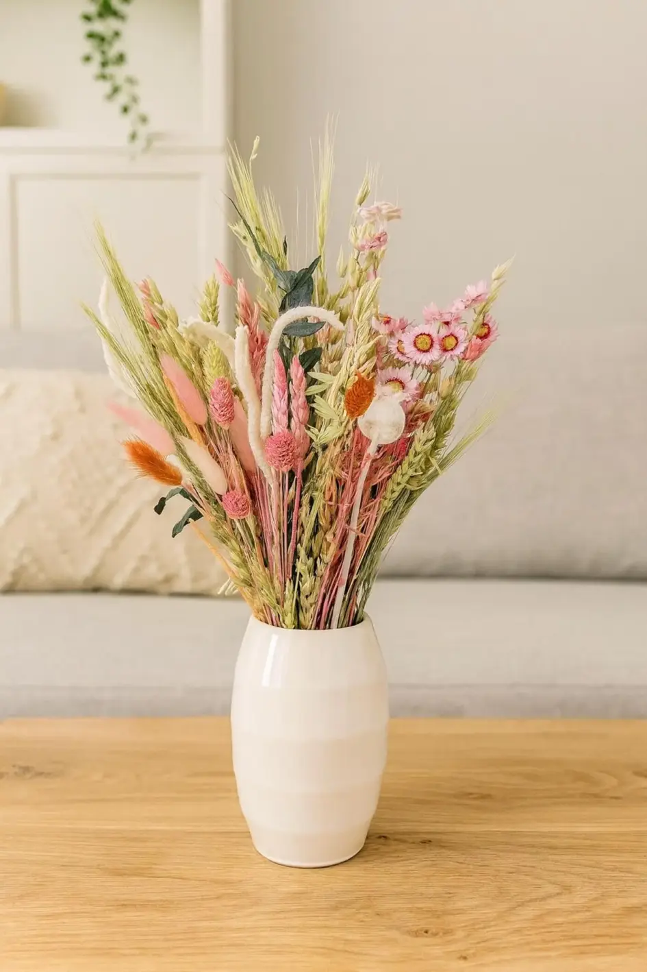 Trockenblumenstrauß "Blumenwiese“ mit Trockengräsern - Kornblumen - Eukalyptus - Perfektes Geschenk!