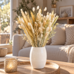 Dried flower bouquet " white meadow " nature decoration - dried bouquet of various dried flowers and grasses
