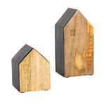 Skandi decorative house "Casa" made of wood in black-nature - stylish wooden decoration for your home