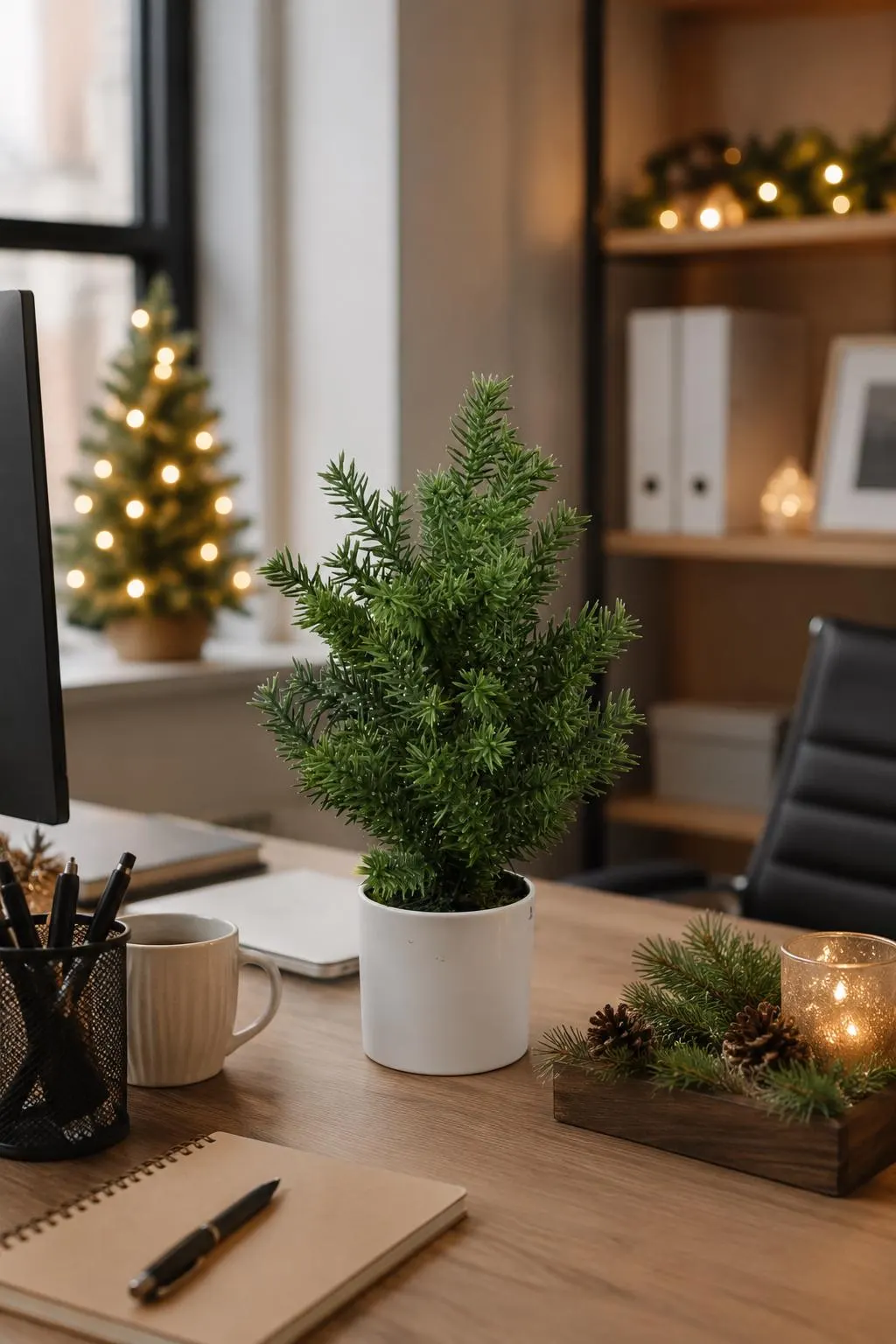 Tanne Künstliche Tanne im Topf 25 cm – Mini Weihnachtsbaum Grün – Bild 1