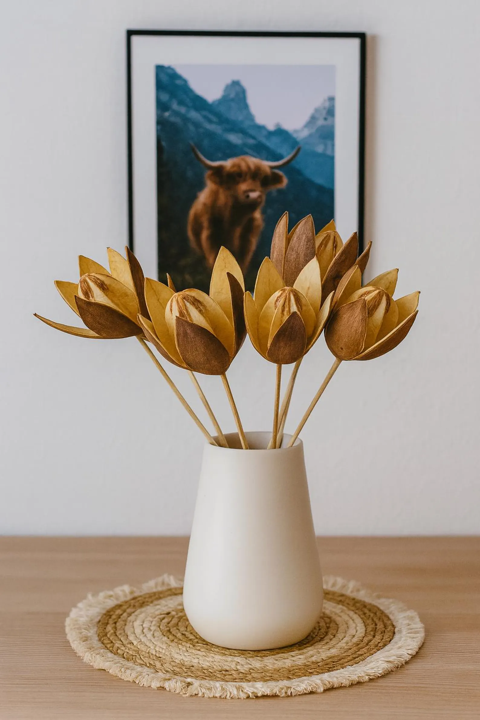 Wildlilie am Stiel Naturfarben - Feuer Lilie - Naturdekoration - 10 Stück