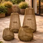 Modern metal lantern brown - XXL wire lantern - boho lantern - 4 sizes