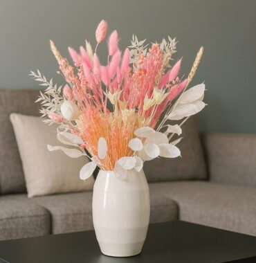 Trockenblumenstrauß „Romantic“ Natur Deko - getrockneter Blumenstrauß aus verschiedenen Trockenblumen und Gräser