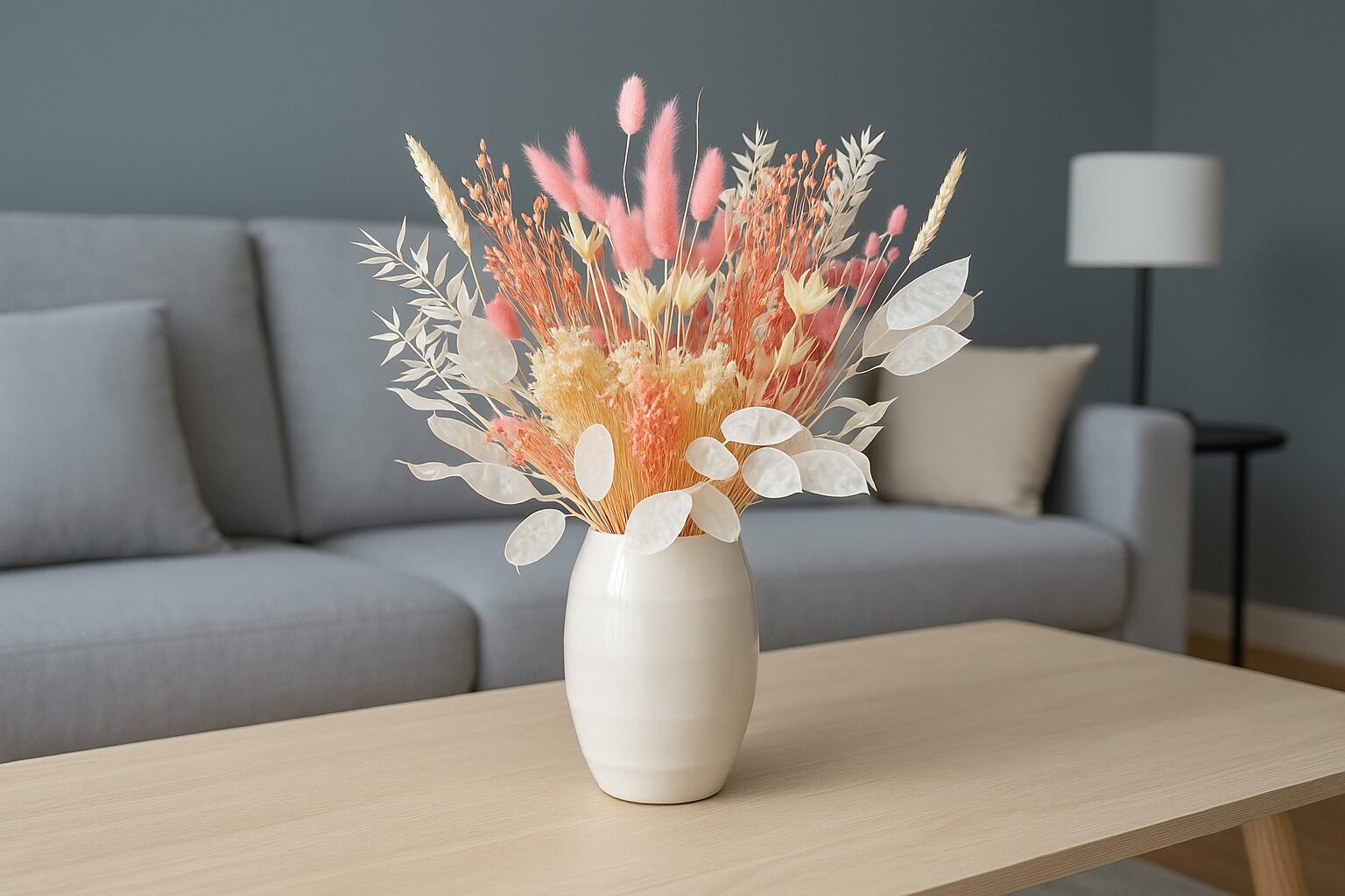 Dried flower bouquet "Romantic" nature decoration - dried bouquet of various dried flowers and grasses