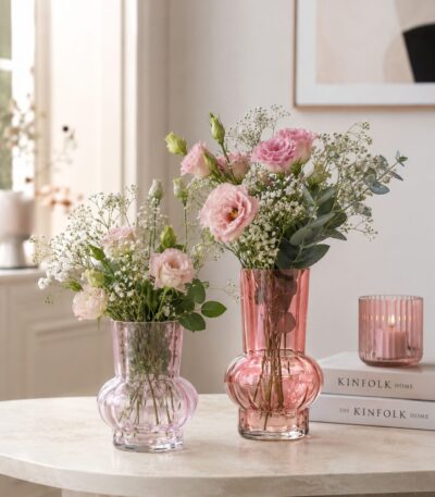 Glasvase Rosa