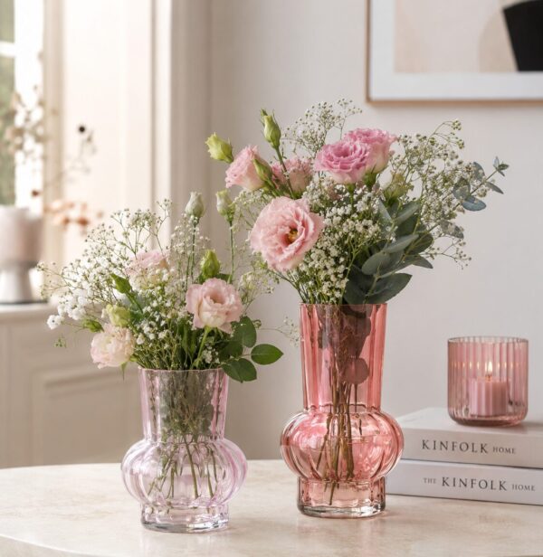 Glasvase Rosa