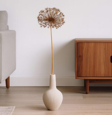 Allium - Zierlauch - Kunstblume - Seidenblume 106 cm, Beige - elegante Dekoration