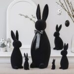 XXL Easter bunny - Mega bunny - Easter decoration - Black flocked - Modern Easter decoration - Gift idea - Height 132cm