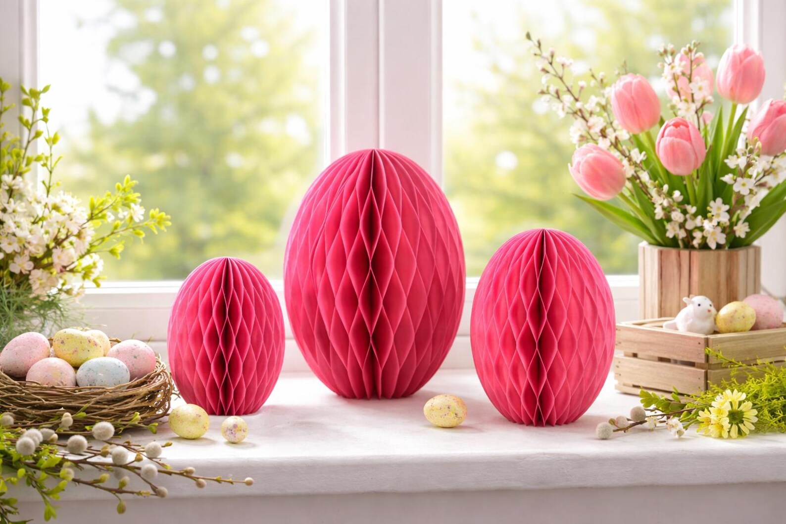il_1588xN.7611162452_3z8y XL paper egg - Easter egg made of paper - Easter decoration to place - 2 sizes - Image 1
