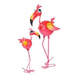 XL metal flamingo - metal bird - garden decoration - weatherproof decorative figure - tropical look - 2 sizes