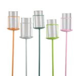 Metal lantern garden plug - Tea light holder with glass - Garden lighting