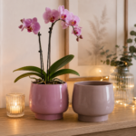 Orchideentopf Keramik – Blumentopf & Übertopf für Orchideen, 2 Farben
