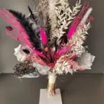 Trockenblumenstrauß schwarz pink höhe 50cm