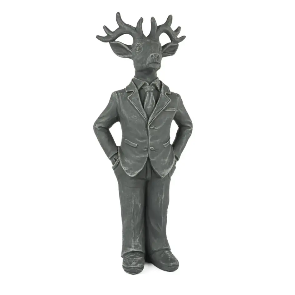 Moderner Deko Hirsch, Rentier im Anzug - Skulptur Weihnachtsdeko