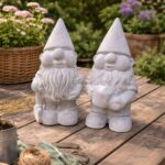 Zement Gartenzwerg - Gartendeko Zwerg mit Gießkanne oder Spaten