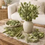 Exoten Trockenblumen Sortiment 125 Stück - Grün Trockenblumen Mix zum Basteln