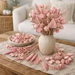 Exoten Trockenblumen Sortiment 125 Stück - Rosa Trockenblumen Mix zum Basteln