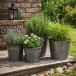 Zinkimer Blumentopf Metall antik - Pflanzkübel Vintage - 4 Größen