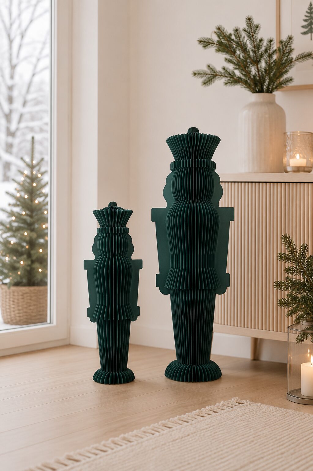 Grüner Papier Nussknacker Großer Papier Nussknacker Grün – Weihnachtsdeko 2 Größen – Bild 1