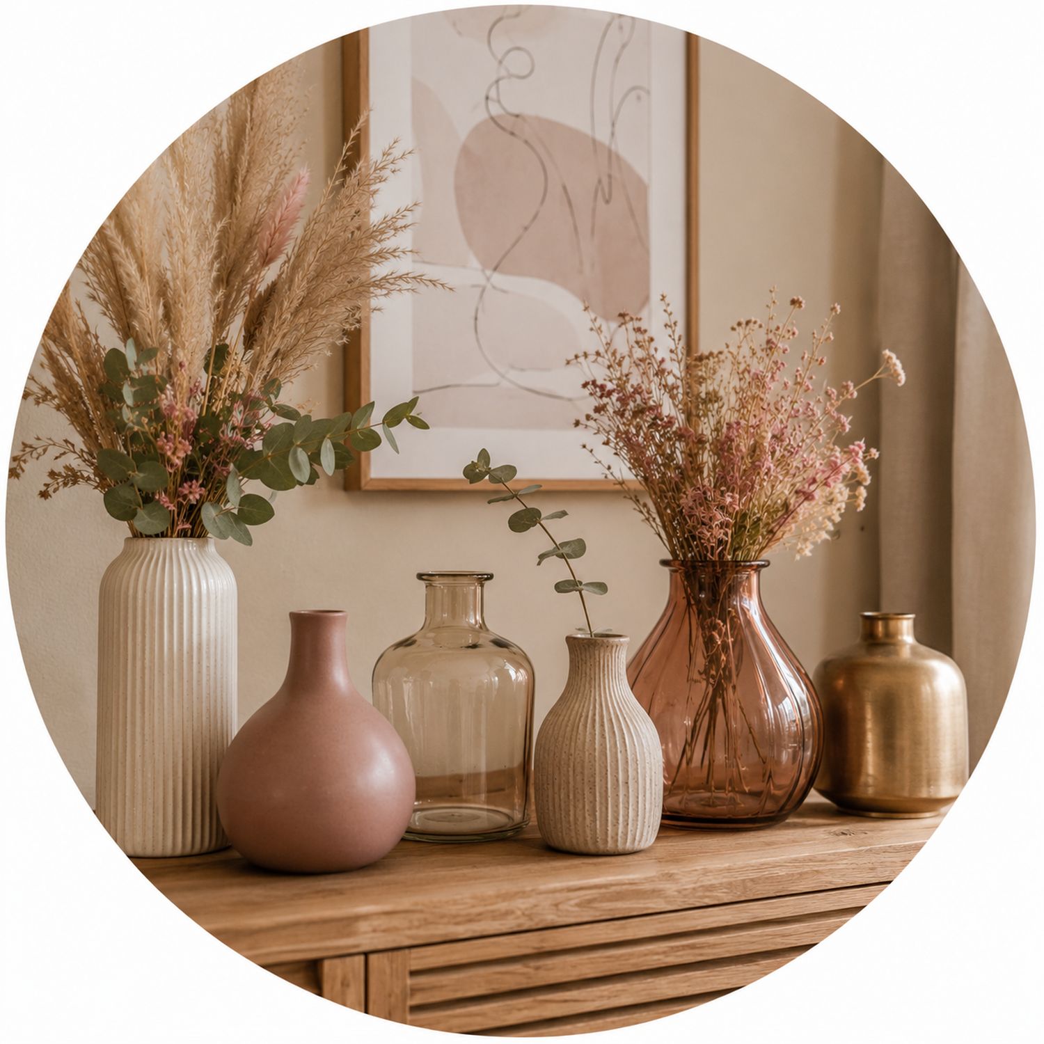 Dekorative Keramikvasen und Glasvasen für Trockenblumen, Kunstblumen und stilvolle Wohnraumgestaltung