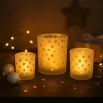 Windlicht Sterne Gold – Teelichtglas für Weihnachtsdeko & festliche Tischdeko
