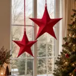 Weihnachtsstern Samt Dunkelrot – Klappbarer Deko Stern für Fenster & Weihnachtsdeko