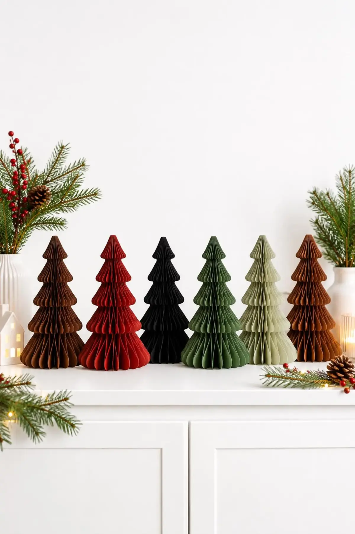 Papier Weihnachtsbaum faltbar mit Magnet – Aufstellbaum als Weihnachtsdeko & Tischdeko | 7 Farben, 2 Größen