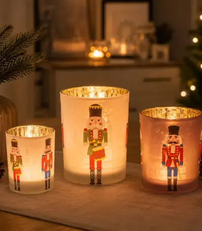 Nussknacker Windlicht Glas
