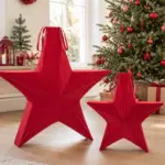 Deko Stern Samt  – Weihnachtsstern Aufsteller klappbar, Adventsdeko, Weihnachtsdeko, 2 Größen