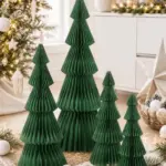 Papier Weihnachtsbaum Grün – Faltbarer Dekobaum mit Magnet, nachhaltige Weihnachtsdeko, 4 Größen