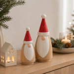 Holz Nikolaus, Weihnachtsmann Holzfigur - Weihnachtsdeko zum Aufstellen - 2 Größen
