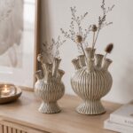 Keramik Mehrlochvase – Blumenvase für Trockenblumen & Einzelblumen | Steckvase in 2 Größen