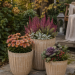 Blumentopf Caramel gerillt – Moderner Pflanztopf & Übertopf für Garten, Balkon und Terrasse – 3 Größen (Kopie)