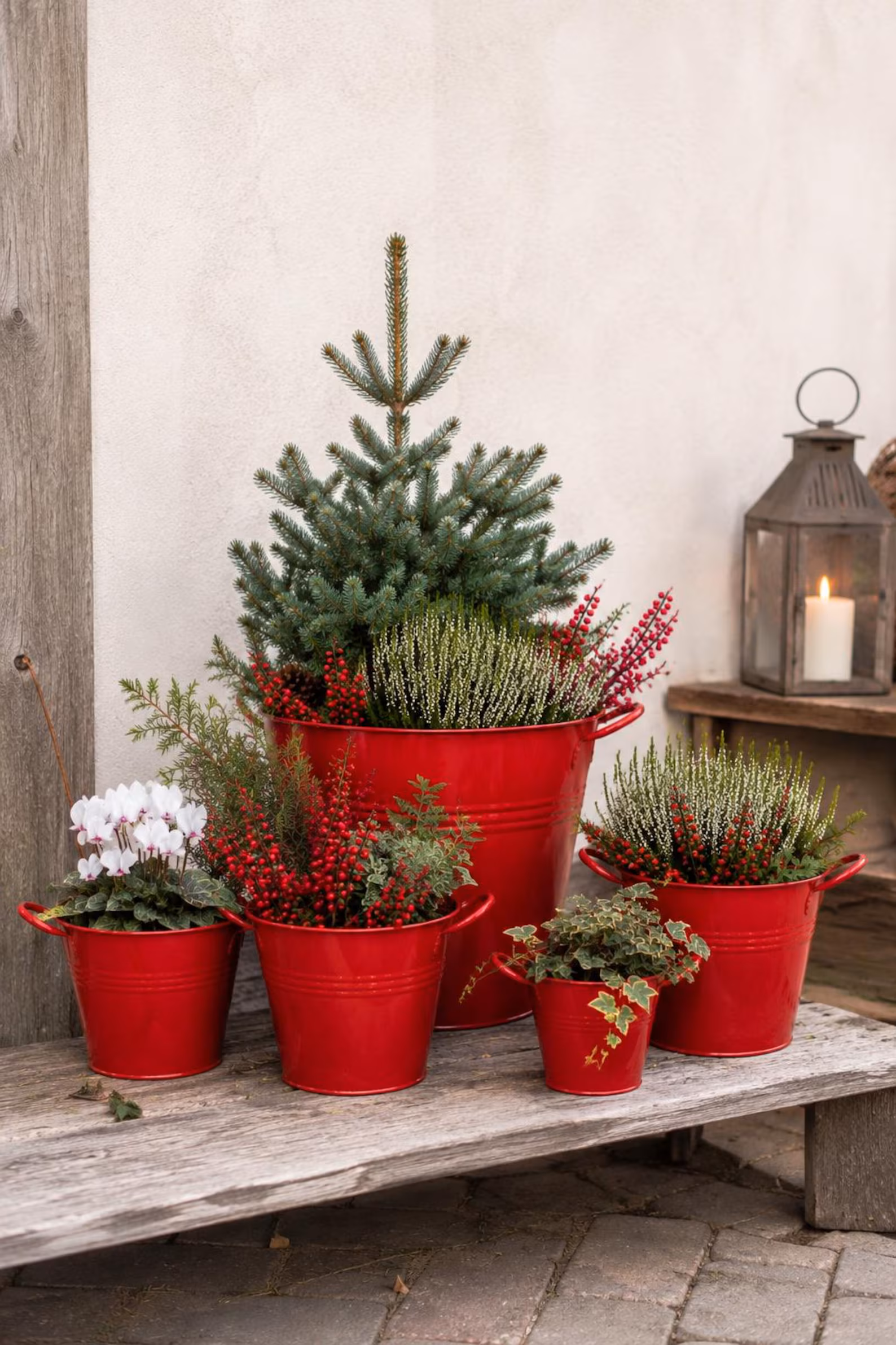 Zinkeimer Blumentopf Zinkeimer Blumentopf Rot – Metall Pflanztopf mit Griffen, Übertopf für Garten & Terrasse | 5 Größen (Kopie) – Bild 1