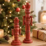 Nussknacker aus Holz Rot – Weihnachtsfigur in 2 Größen