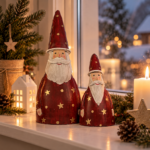 Weihnachtsmann Metall Rot, Nikolaus Deko, Weihnachtsfigur - 2 Größen