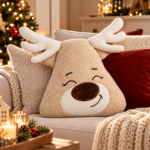 Elch Kissen, Weihnachtsdeko Wohnzimmer, Weihnachtskissen - 36×35 cm