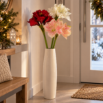 Künstliche Amaryllis, Kunstblume Weihnachten, Weihnachtsblume - 63 cm