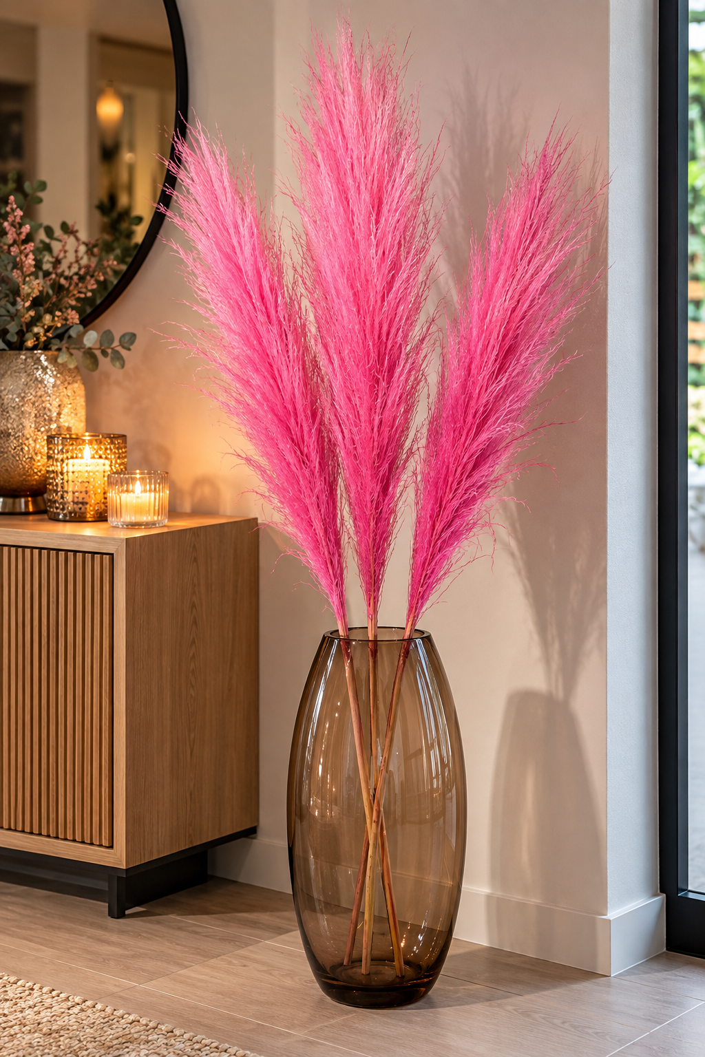 Pampasgras Pink getrocknet, 3 Stiele – 100cm