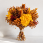 Trockenblumenstrauß Herbst mit Hortensie – Orange, Herbstdeko & Tischdeko