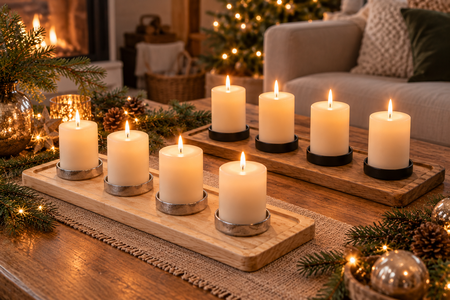 Advent Kerzenhalter Holz, Weihnachtsdeko, Adventsdeko Tisch - 2 Varianten