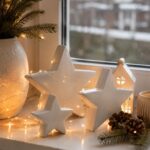 Deko Sterne aus Keramik Weiß –  Weihnachtsstern Aufsteller - 3 Größen